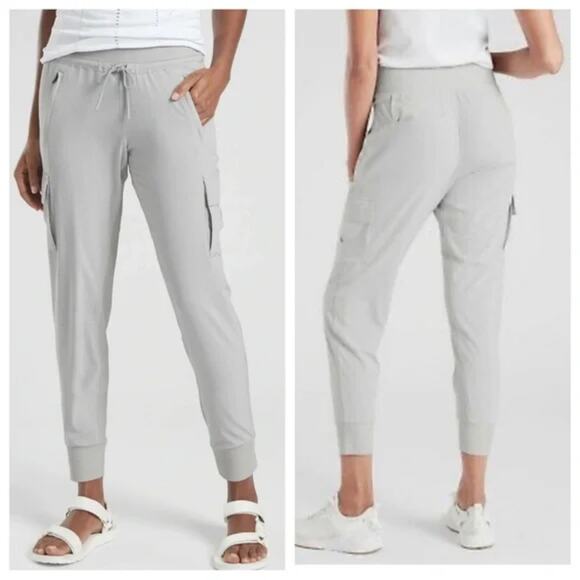 Athleta Sutton Jogger Pant Lightweight Cargo Light Grey - Picture 1 of 11